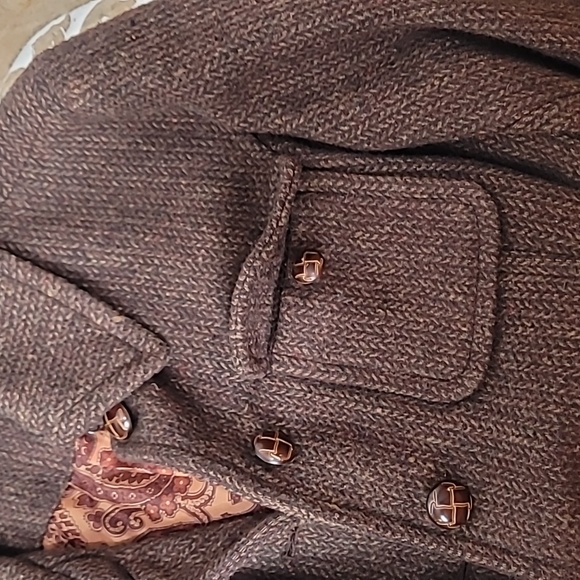 Dollhouse Brown Tweed Wool Peacoat - Picture 13 of 14